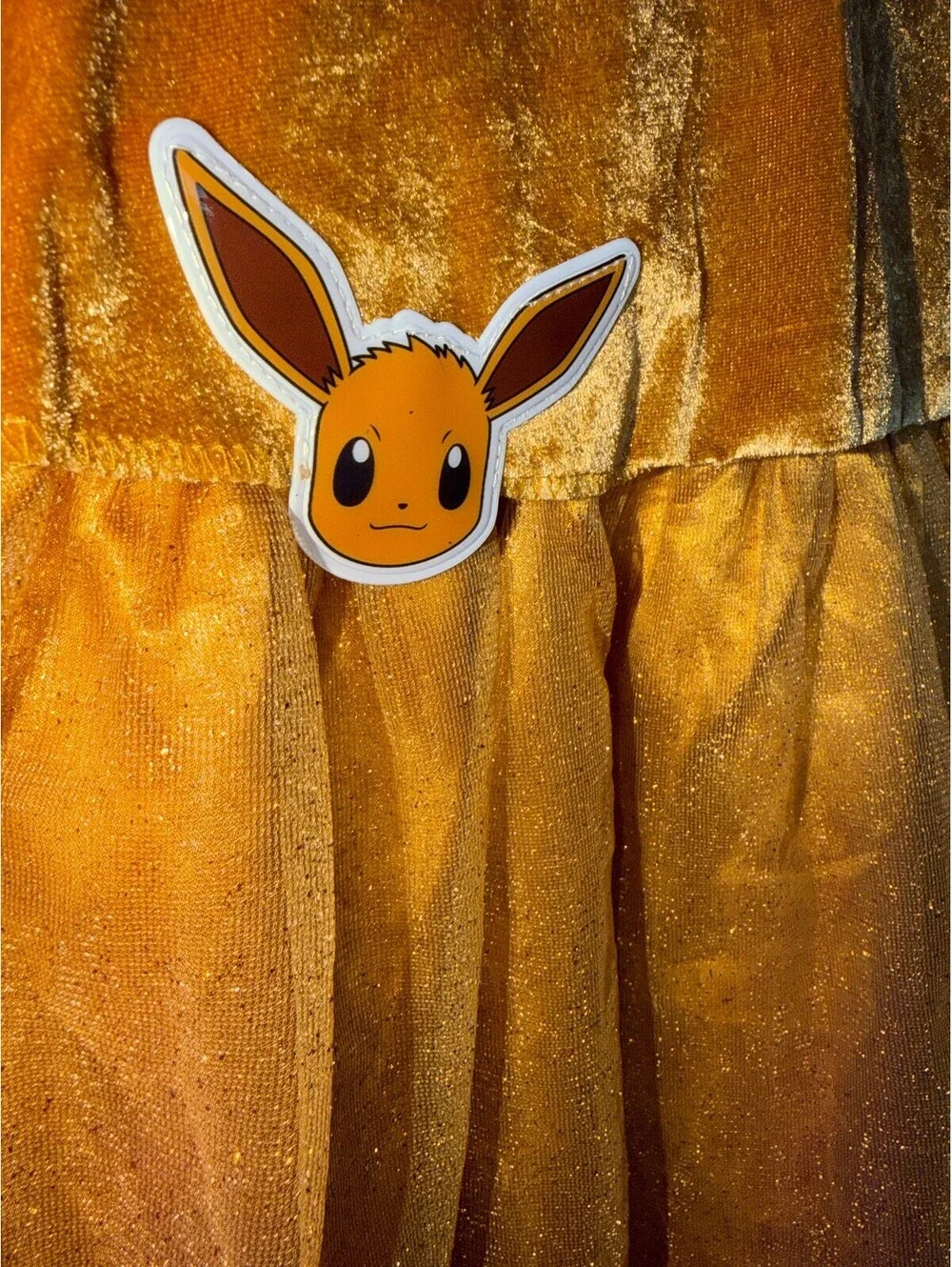 Girls New NWOT Size 4-6X Pokepon Eevee Dress with Hood | Halloween
